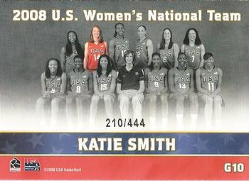 2008 Rittenhouse WNBA - 2008 U.S. Women's National Team #G10 Katie Smith Back