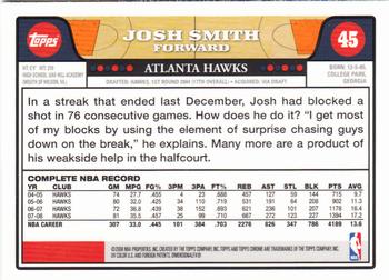2008-09 Topps Chrome #45 Josh Smith Back