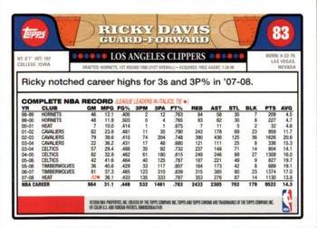 2008-09 Topps Chrome #83 Ricky Davis Back