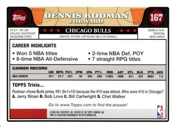 2008-09 Topps Chrome #167 Dennis Rodman Back