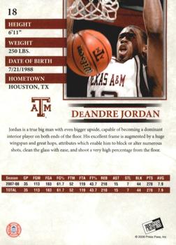 2008 Press Pass #18 DeAndre Jordan Back