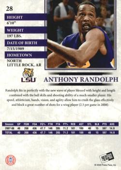 2008 Press Pass #28 Anthony Randolph Back