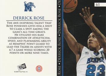 2008 Press Pass #61 Derrick Rose Back
