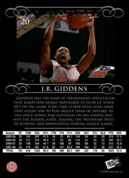 2008-09 Press Pass Legends #20 J.R. Giddens Back