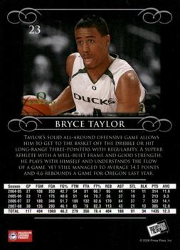 2008-09 Press Pass Legends #23 Bryce Taylor Back