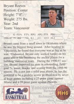 1997 Genuine Article - Hometown Heroes #HH6 Bryant Reeves Back