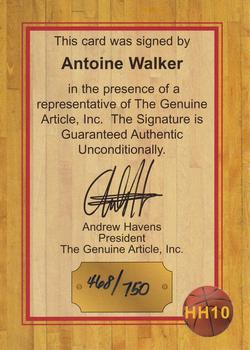 1997 Genuine Article - Hometown Heroes Autographs #HH10 Antoine Walker Back