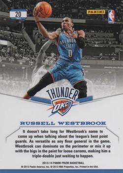 2013-14 Panini Prizm - Dominance #20 Russell Westbrook Back