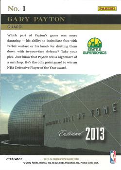 2013-14 Panini Prizm - Hall Monitors Prizms #1 Gary Payton Back