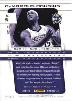 2013-14 Panini Prizm - Prizms Red #81 DeMarcus Cousins Back