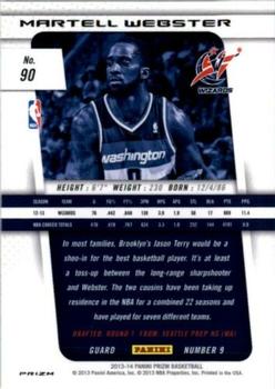 2013-14 Panini Prizm - Prizms Red #90 Martell Webster Back
