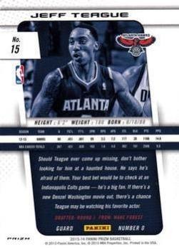 2013-14 Panini Prizm - Prizms Red White and Blue Mosaic #15 Jeff Teague Back