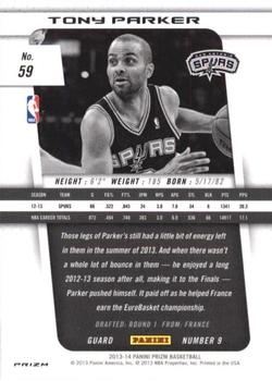 2013-14 Panini Prizm - Prizms Red White and Blue Mosaic #59 Tony Parker Back