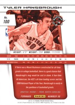 2013-14 Panini Prizm - Prizms Red White and Blue Mosaic #100 Tyler Hansbrough Back