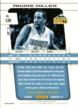 2013-14 Panini Prizm - Prizms Red White and Blue Mosaic #136 Andre Miller Back