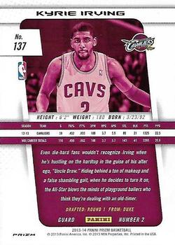 2013-14 Panini Prizm - Prizms Red White and Blue Mosaic #137 Kyrie Irving Back