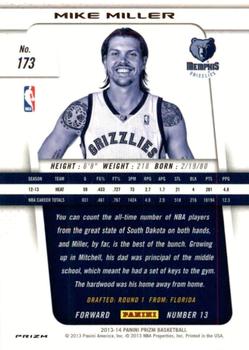 2013-14 Panini Prizm - Prizms Red White and Blue Mosaic #173 Mike Miller Back