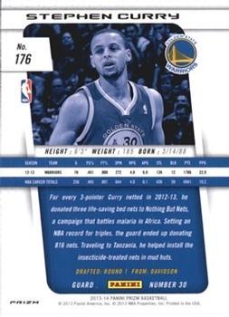 2013-14 Panini Prizm - Prizms Red White and Blue Mosaic #176 Stephen Curry Back