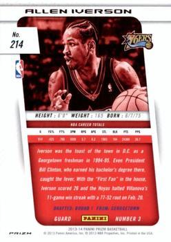 2013-14 Panini Prizm - Prizms Red White and Blue Mosaic #214 Allen Iverson Back