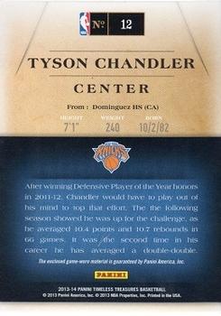 2013-14 Panini Timeless Treasures - Every Player Every Game Jerseys #12 Tyson Chandler Back