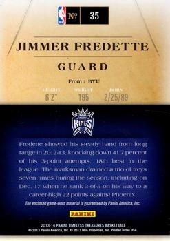2013-14 Panini Timeless Treasures - Every Player Every Game Jerseys #35 Jimmer Fredette Back