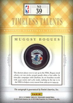 2013-14 Panini Timeless Treasures - Timeless Talents #39 Muggsy Bogues Back