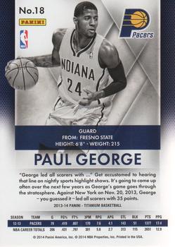 2013-14 Panini Titanium #18 Paul George Back