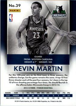 2013-14 Panini Titanium #39 Kevin Martin Back