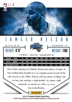2013-14 Panini Intrigue #1 Jameer Nelson Back