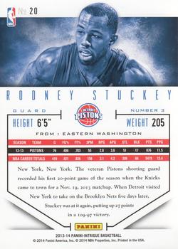 2013-14 Panini Intrigue #20 Rodney Stuckey Back