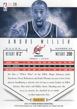 2013-14 Panini Intrigue #28 Andre Miller Back