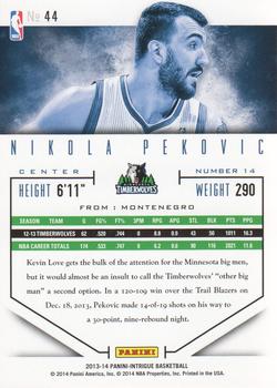 2013-14 Panini Intrigue #44 Nikola Pekovic Back