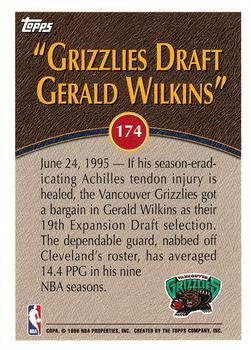 1995-96 Topps - Inaugural Season #174 Gerald Wilkins Back