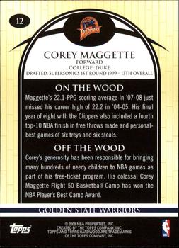 2008-09 Topps Hardwood #12 Corey Maggette Back