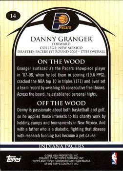 2008-09 Topps Hardwood #14 Danny Granger Back