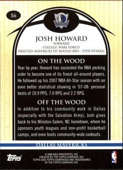 2008-09 Topps Hardwood #16 Josh Howard Back