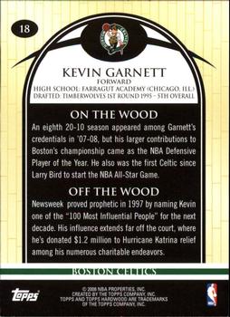 2008-09 Topps Hardwood #18 Kevin Garnett Back
