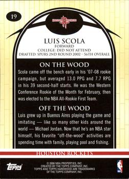 2008-09 Topps Hardwood #19 Luis Scola Back