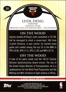 2008-09 Topps Hardwood #20 Luol Deng Back