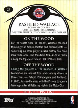 2008-09 Topps Hardwood #23 Rasheed Wallace Back