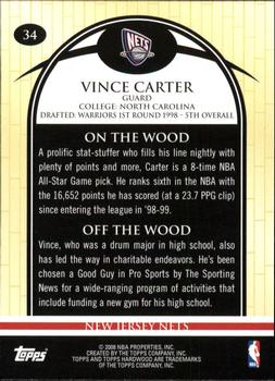 2008-09 Topps Hardwood #34 Vince Carter Back