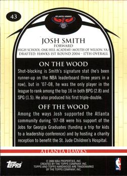 2008-09 Topps Hardwood #43 Josh Smith Back