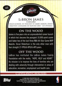 2008-09 Topps Hardwood #45 LeBron James Back