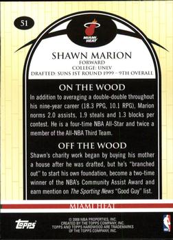 2008-09 Topps Hardwood #51 Shawn Marion Back