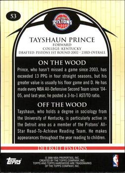 2008-09 Topps Hardwood #53 Tayshaun Prince Back