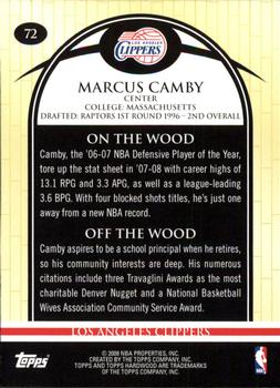 2008-09 Topps Hardwood #72 Marcus Camby Back