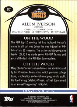 2008-09 Topps Hardwood #87 Allen Iverson Back