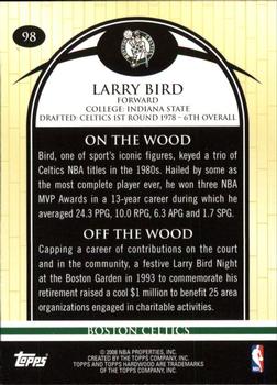 2008-09 Topps Hardwood #98 Larry Bird Back