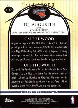 2008-09 Topps Hardwood #109 D.J. Augustin Back