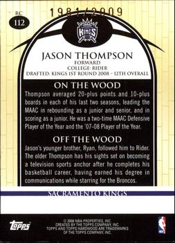 2008-09 Topps Hardwood #112 Jason Thompson Back